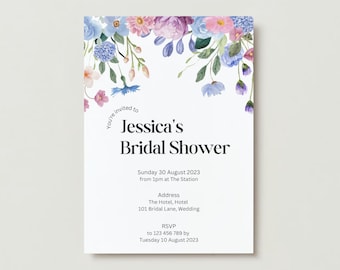Floral Party Invitation | For Weddings | For Bachelorette Events | Digital Instant Download | Editable | Modern | Bridal Shower | Marriage