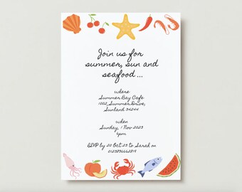 Summer Party Invitations | For Dinner Parties | For Summer Weddings | Digital Instant Download | Editable | Bachelorette | Summer and Beach