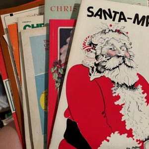 Bundel vintage muziekpagina's: alleen kerstmuziek