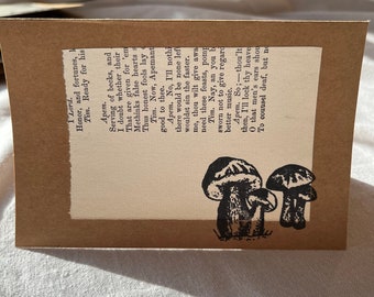 Mushroom Blank Card (Mushroom Greeting Card) - Handmade