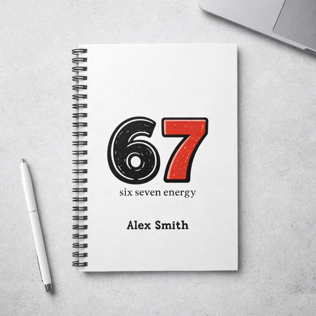 Six Seven Trend Spiral Notebook - 67 Slang Custom Name Journal, 6 7 ...