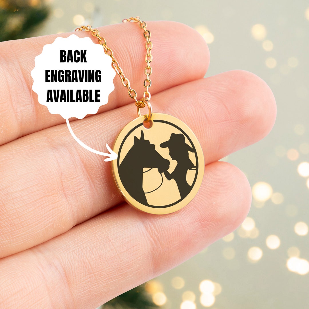 Customizable Horse Girl Necklace for Her Stainless Steel Jewelry in