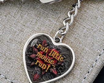 Dark Romance Heart Keychain | Rose Design, Book Lover Gift