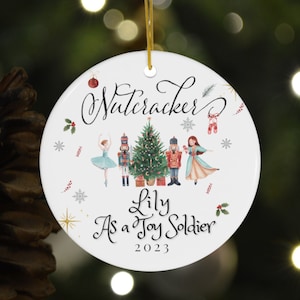 Personalized Nutcracker Ornament, Name and Role Ornament,  Nutcracker Gift Christmas Ballet Keepsake, Kids Dance Ornament, Dancer Gift