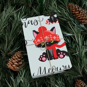 Kitty Cat Gift, Christmas Cat Wrapping Paper, Kitty Cat Designs, Christmas Wrapping Paper, Cute Cat Gift Wrap