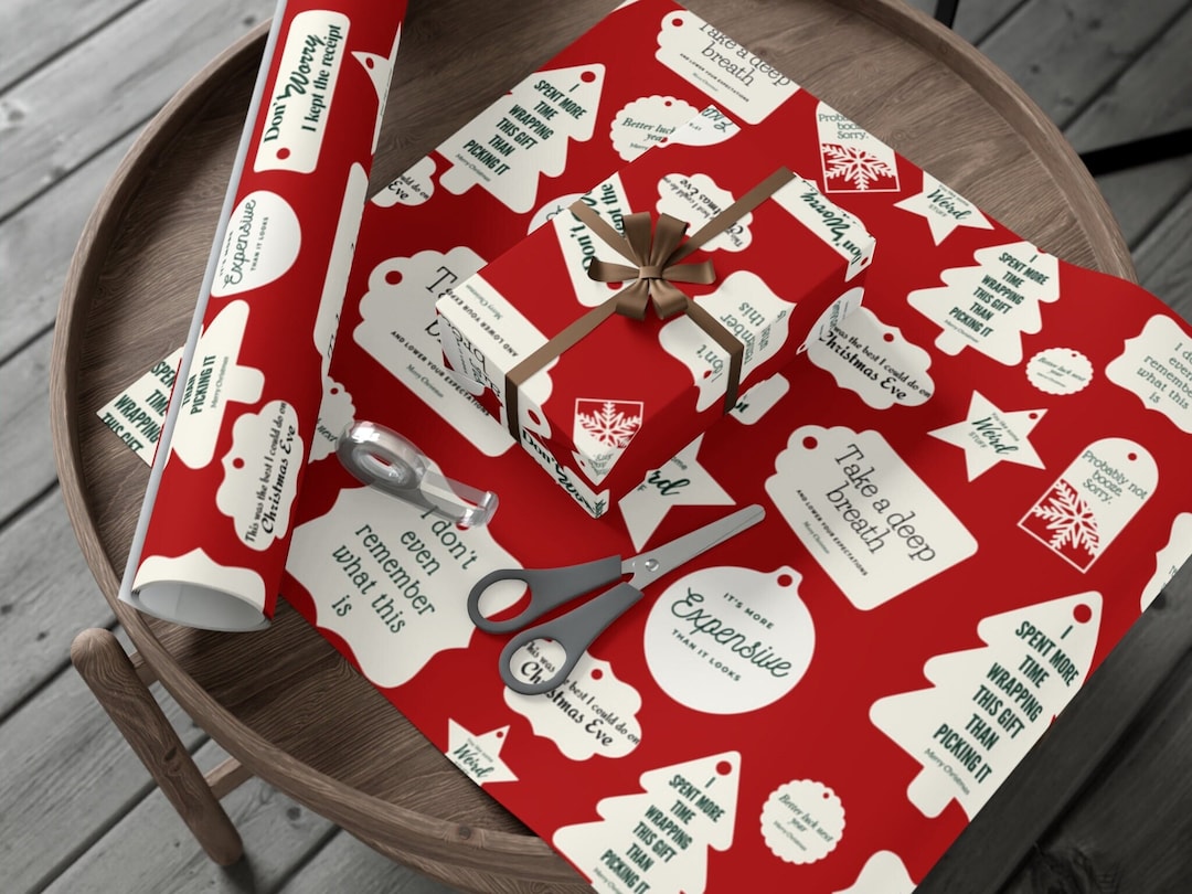 Funny Christmas Wrapping Paper, Sarcastic Christmas Tags, Funny Wrapping Paper, Christmas