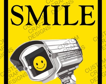 Smile You're On Camera Sign, Security Surveillance Printable (Digital File)