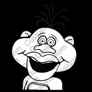Cacahuète (noir et blanc) inspirée du fichier numérique buste personnalisé de Jeff Dunham