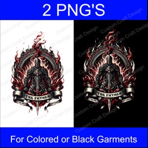 Christian Warrior PNG: Flaming Trinity Design (Digital Download)