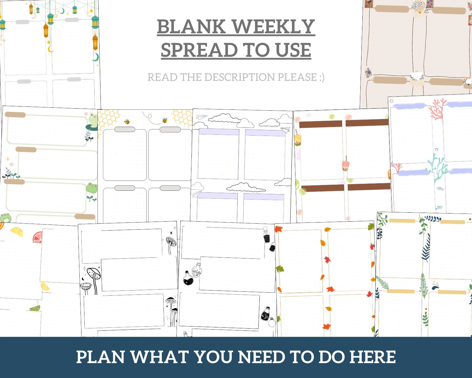 UNDATED Digital Bullet Journal Planner | Pre-made Journal Planner ...