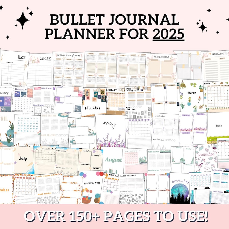 2025 Bullet Journal Etsy