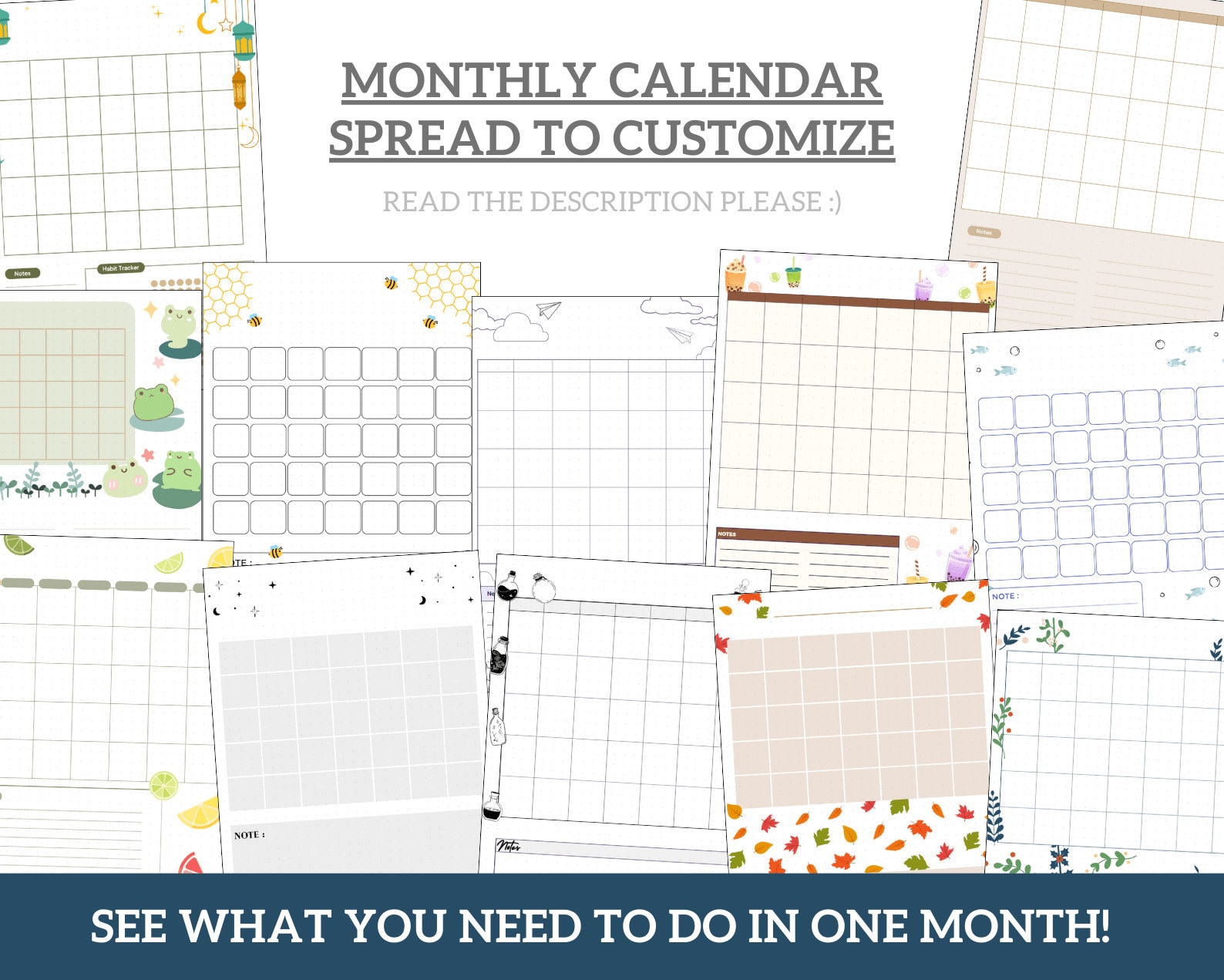 UNDATED Digital Bullet Journal Planner | Pre-made Journal Planner ...