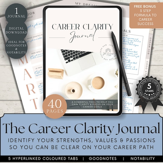 Career Clarity Journal | Career Planner | Career Coaching Canva Template | Printable Career Goals Journal | Professional Development Planner