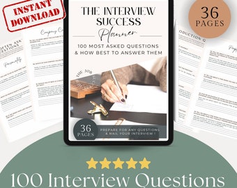 100 frågor och svar inför jobbintervjuer Förberedande guide inför jobbintervjuer Svar inför jobbintervjuer Guide till jobbintervjuer Intervjuplanerare Jobbsökning