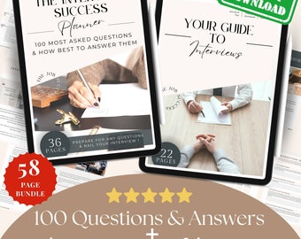 Volledige interviewvoorbereidingsbundel | Interviewwerkboek + 100 meest gestelde vragen | Insider-tips voor HR | Voorbereiding sollicitatiegesprek | Vragen voor sollicitatiegesprekken