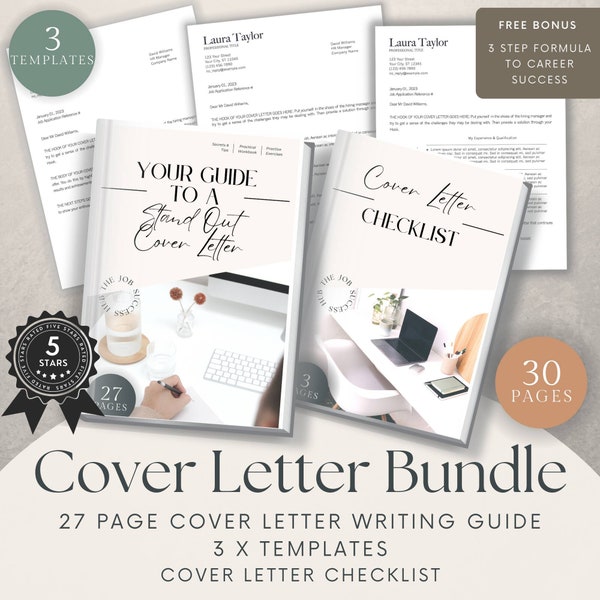 Complete Cover Letter Bundle | Templates, Workbook & Checklist | Professional Cover Letter Templates For MS Word, Google Docs and Pages