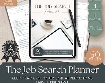 Job Search Planner & Tracker | Job Application Tracker | Job Search Organiser | Interview Tracker | Printable Job Search Planner