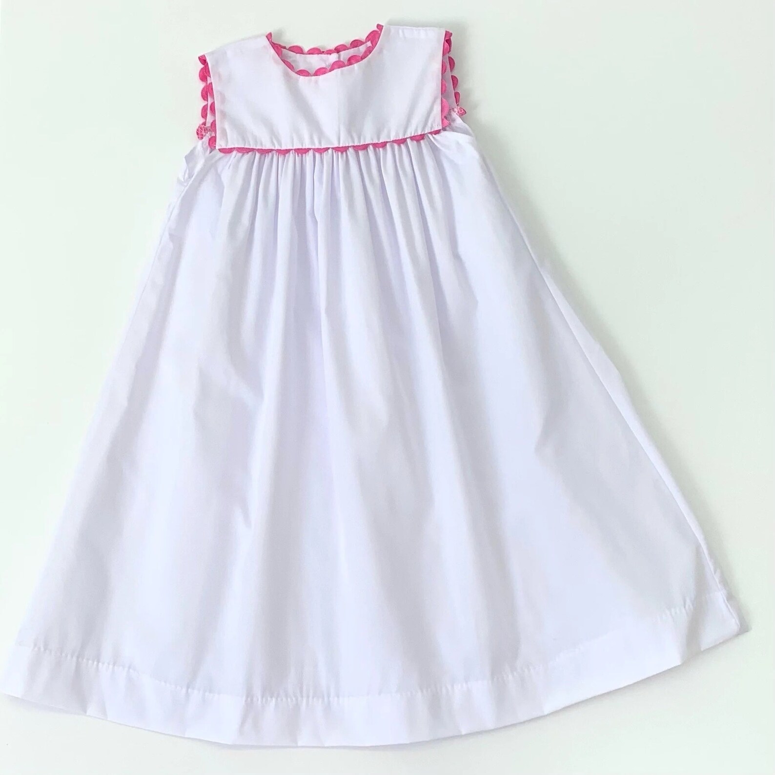 Hand Embroidered Girls Dress With Ric Rac Trim - Etsy