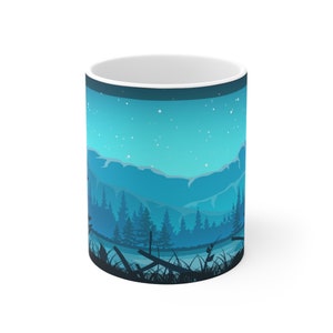 Blue Nature Landscape Ceramic Mug 11oz