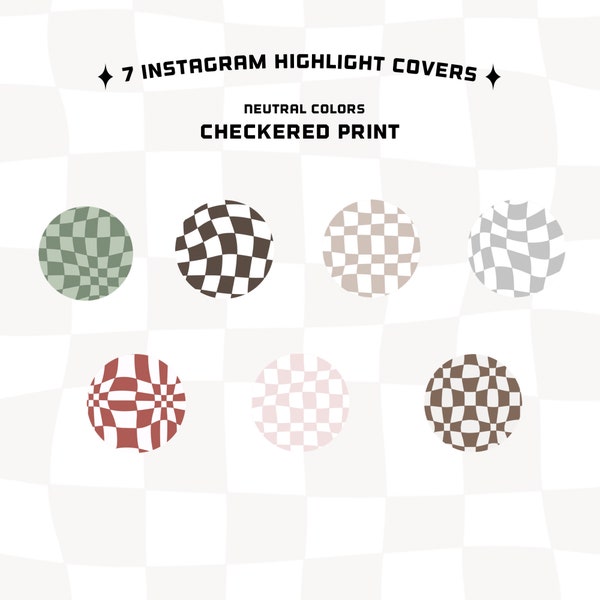 Checkered Instagram Highlight Covers, Instagram Icon Story Cover, Instagram Highlight, Checkered Design