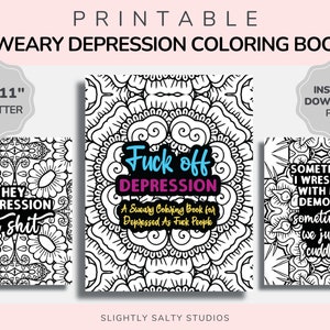 Mental Health Coloring Pages, 30 Adult Coloring Book Printable, Swear Word Coloring Book, Cuss Word Coloring Pages, Sarcastic Quotes Digital