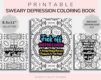 Mental Health Coloring Pages, 30 Adult Coloring Book Printable, Swear Word Coloring Book, Cuss Word Coloring Pages, Sarcastic Quotes Digital