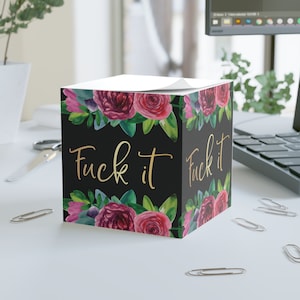 Funny Note Pads, Funny Post It Notes, Sticky Note Pad, Note Cube, Funny Sticky Notes, Postit Note Pads, Swear Gifts, Funny To Do List, Swear