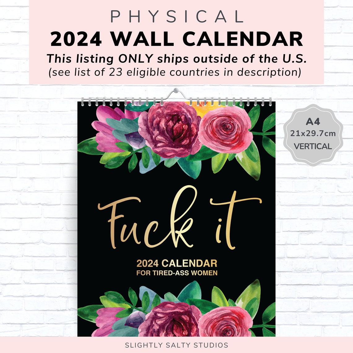 2024 Wall Calendar Funny Calendar 2024 Swearing Calendar Etsy Singapore