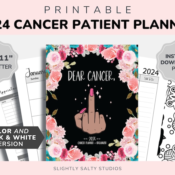 2024 Cancer Planner, Cancer Printable, Fck Cancer, Swear Word Cancer Quotes, Chemo Planner, Cancer Coloring, F U Cancer, Funny Cancer PDF