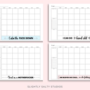 12 Month Calendar Template, Funny Calendar Printable, Undated Monthly ...