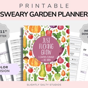 Garden Planning Printable PDF, Funny Gardening, Garden Organizer, Gardening Printable, Garden Planner Digital Download, Plant Log Book
