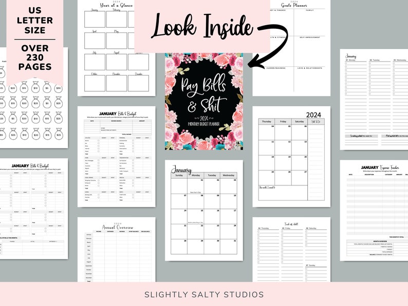 2024 Budget Planner Printable Budget Tracker Printable Funny Etsy