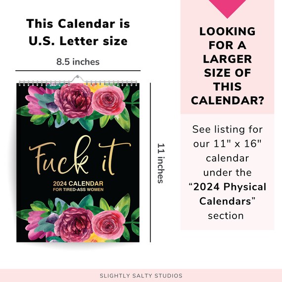 2024 Wall Calendar, Funny Calendar 2024, Swearing Calendar, Physical  Calendar, Hanging Calendar, Cuss Word Gift - Etsy
