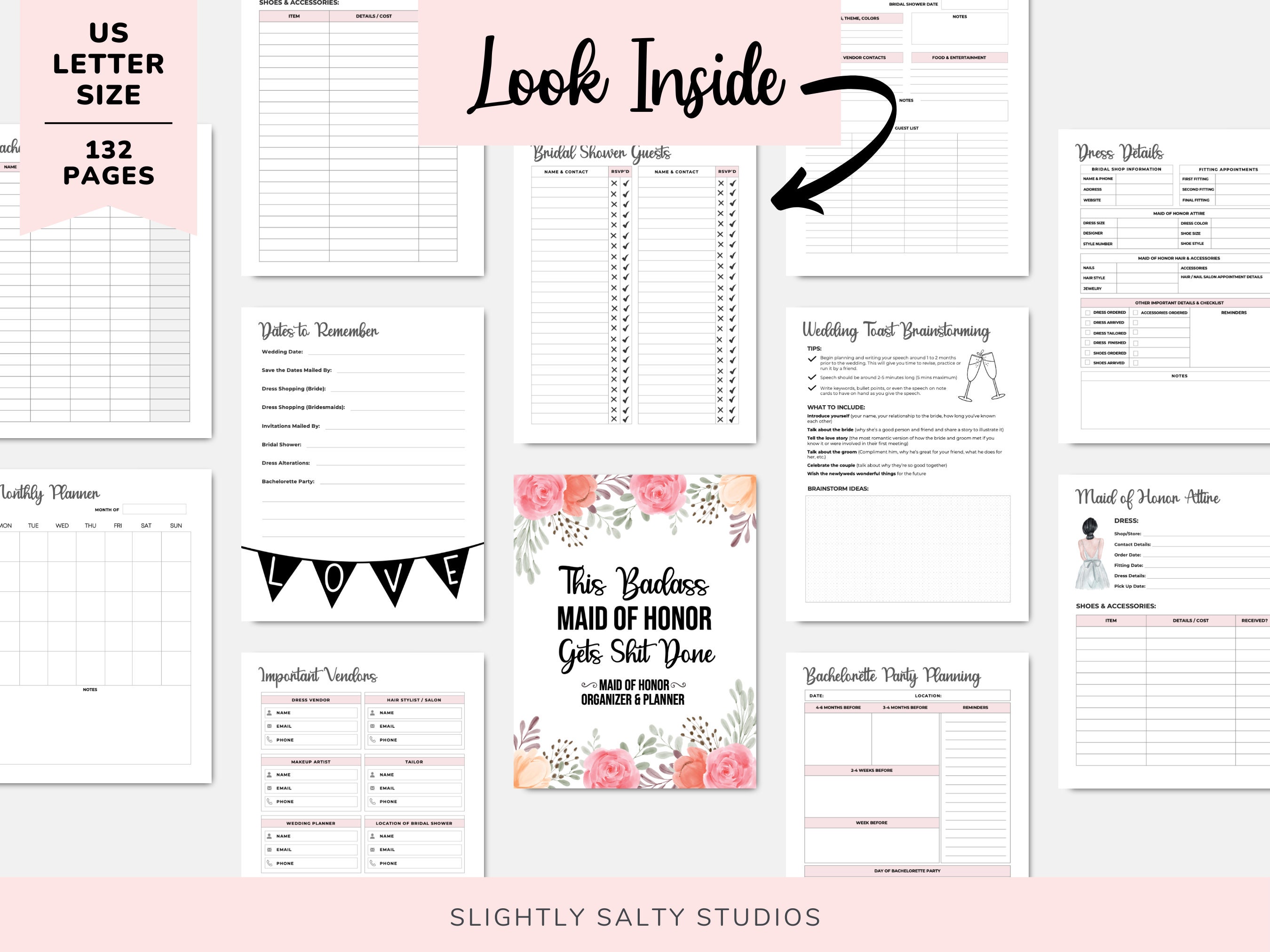 Maid of Honor Planner Printable Funny Maid of Honor MOH - Etsy