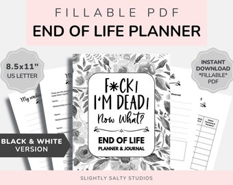 Fillable End of Life Planner, Editable Last Wishes Planner, Estate Planning Binder, Emergency Planner Binder, Will Preparation, When I Die