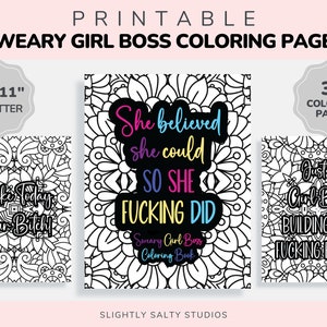 30 Girl Boss Coloring Pages, Girl Boss Quotes PDF, Boss Babe Printable, Girl Boss Printable, Swear Word Coloring Pages, Cuss Word Coloring
