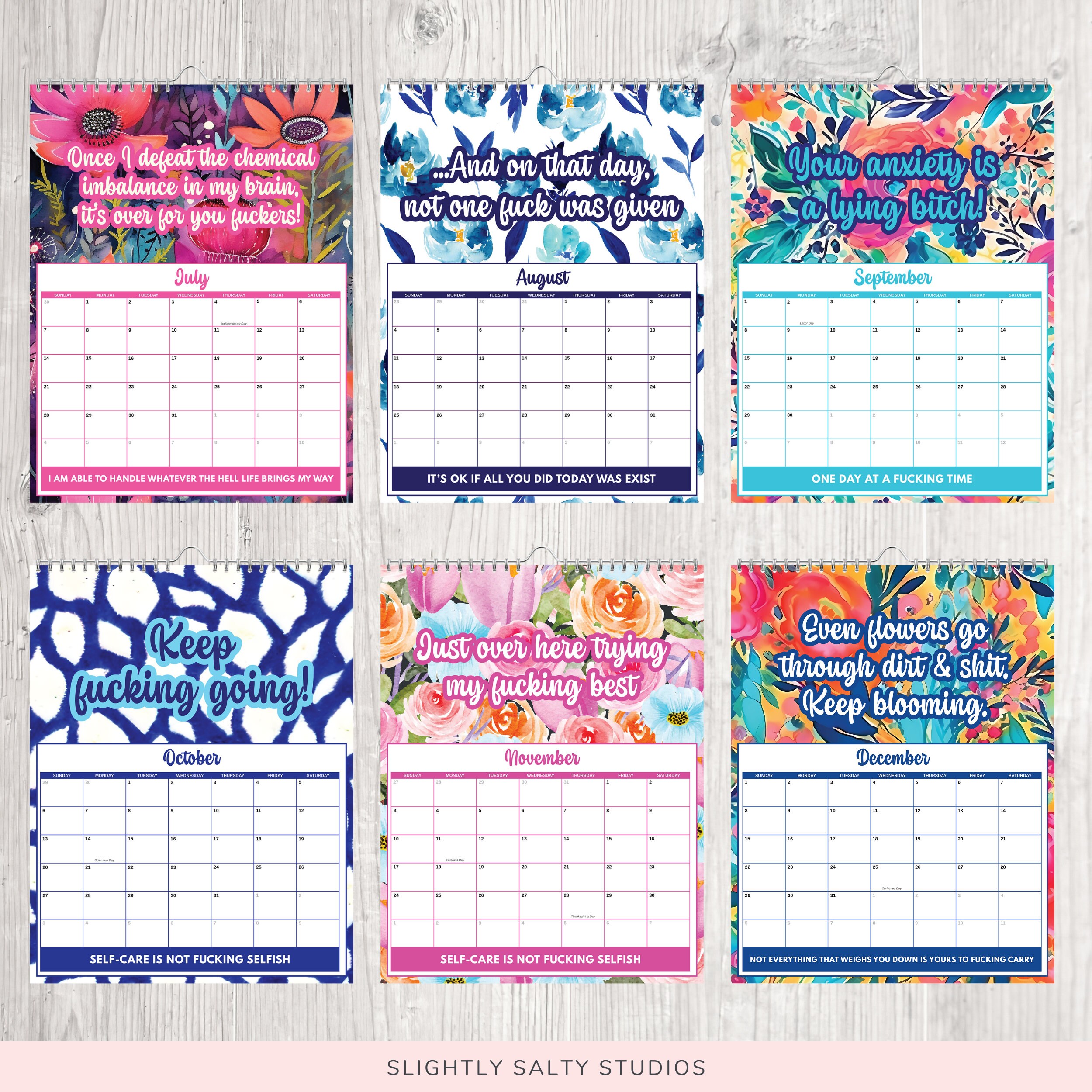 2024 Mental Health Calendar Funny Mental Health 2024 Etsy