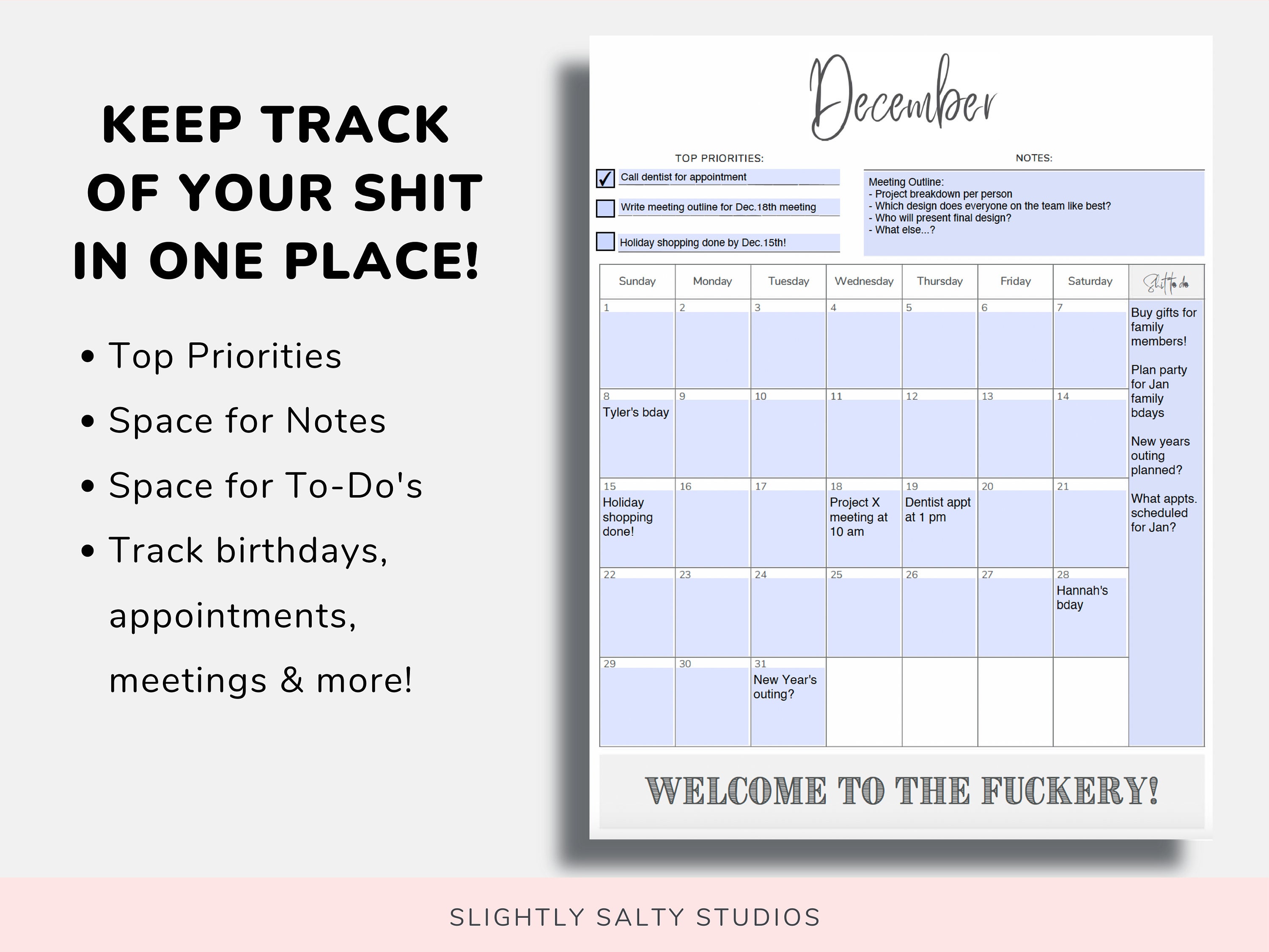 2024 Fillable Calendar 2024 Funny Calendar PDF Swear Etsy Portugal