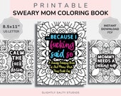 Mom Coloring Book, Printable Adult Coloring Pages, Swear Word Coloring Pages, Funny Coloring Pages, Digital Download, Swearing Coloring