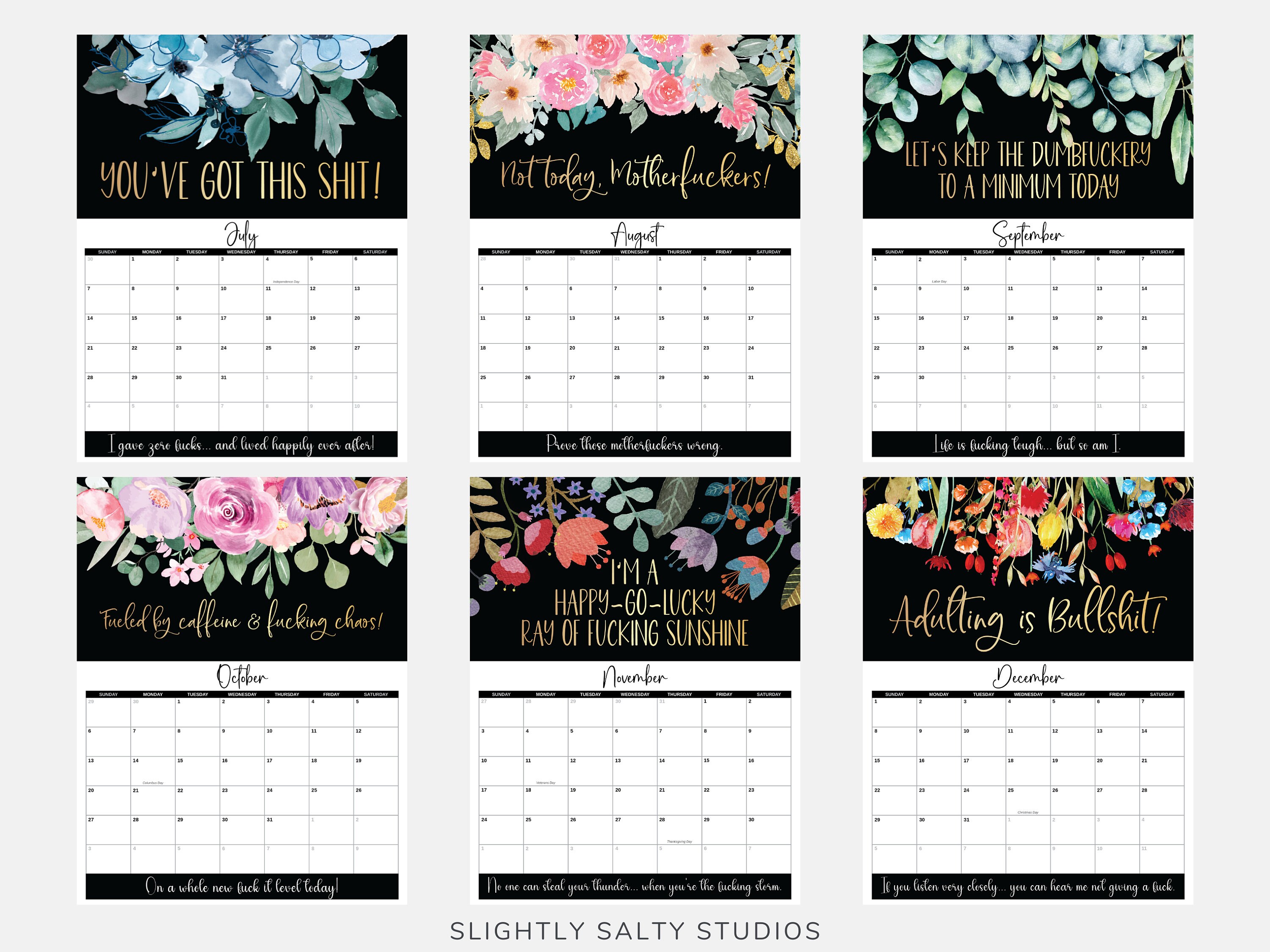 2024 Calendar Printable 2024 Digital Calendar 2024 Swear Etsy España