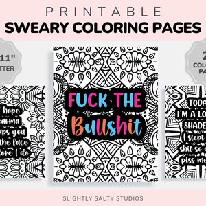 A Swear Word Coloring Book for Adults: Adult Cuss Word Coloring Book Swear  Word and Curse Word Coloring Pages for Adults Digital Download 