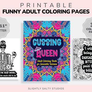 Maybe Swearing Will Help Adult Coloring Book Set - for Adults Relaxation  with Markers in a Case - Motivational Swear Word Anxiety Relief - Color  Cuss