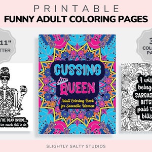 32 Cuss Word Coloring Pages, Sarcastic Coloring Pages, Swear Word Coloring Book, Funny Coloring Pages For Adults, Cuss Word Quotes PDF