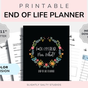 F*ck! I'm Dead Now What, Funny End Of Life Planner Printable, When I Die Printable Planner, Emergency Binder, Important Document Organizer