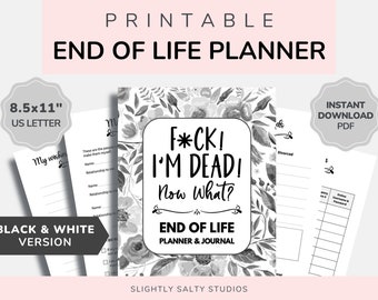 End Of Life Planner Printable, When I Die Printable Planner, Emergency Binder, Estate Planning Binder, Important Document Organizer