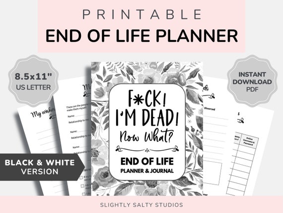 End Of Life Planner Printable, When I Die Printable Planner, Emergency Binder, Estate Planning Binder, Important Document Organizer