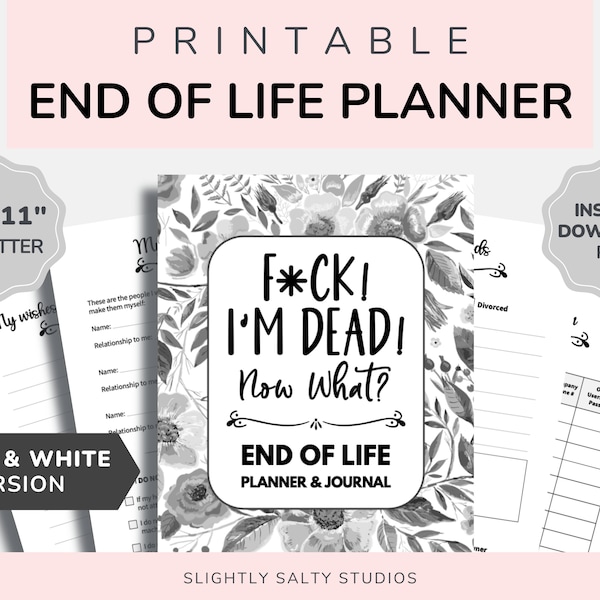 End Of Life Planner Printable, When I Die Printable Planner, Emergency Binder, Estate Planning Binder, Important Document Organizer