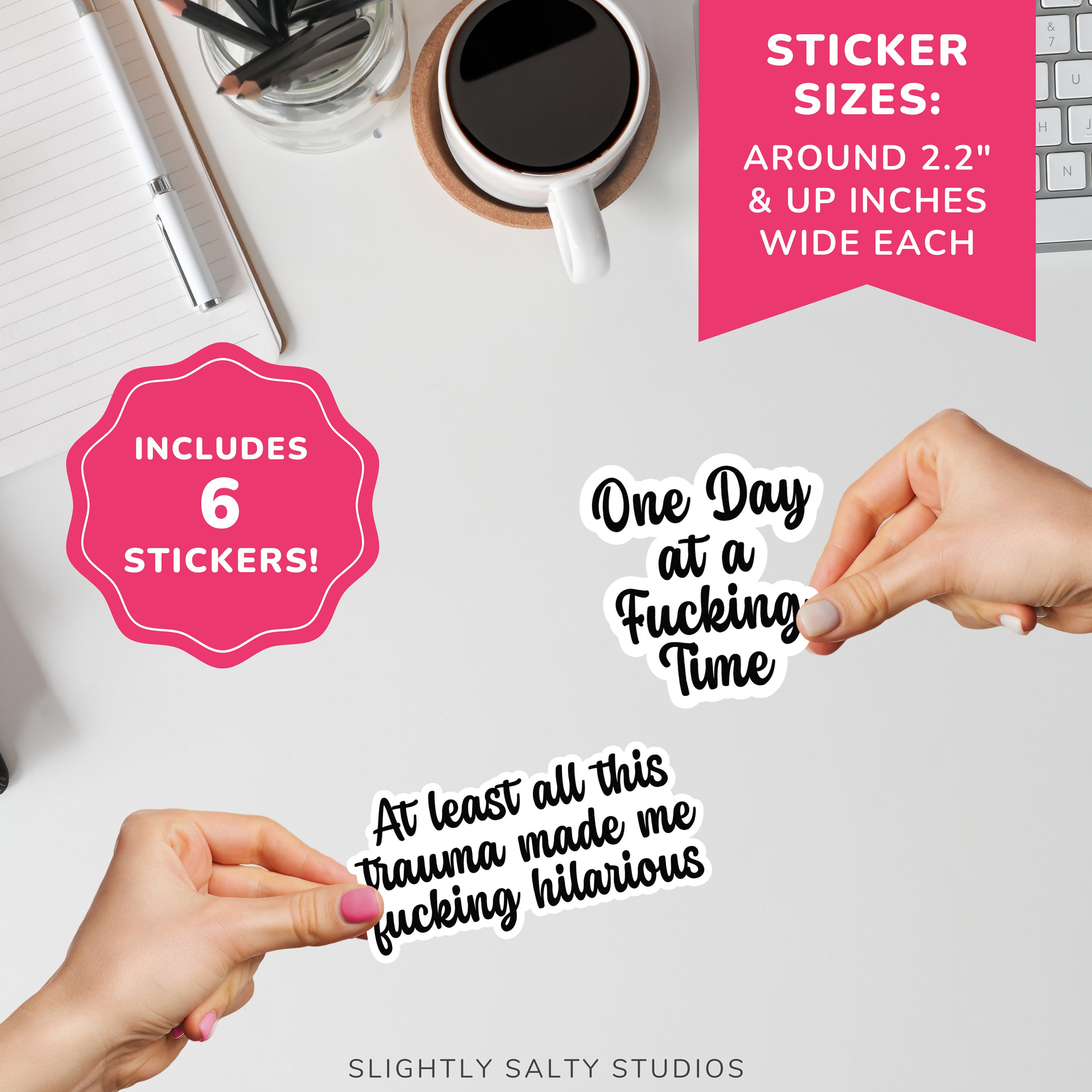 Funny Mental Health Quotes Swear Affirmations Sticker Pack Gag and ...