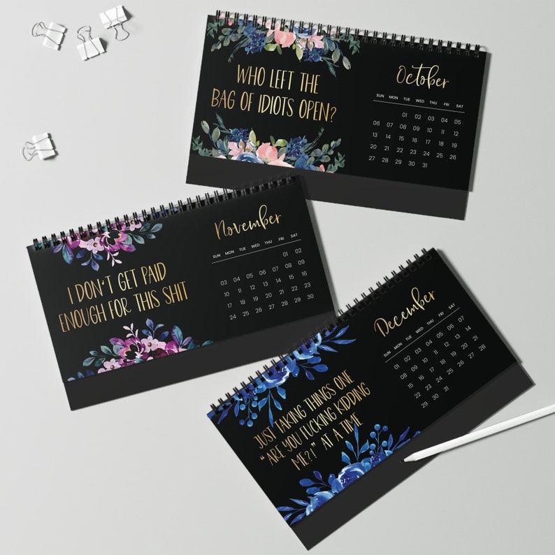 2025 Desk Calendar Funny Coworker Gift Sweary Calendar Etsy Canada