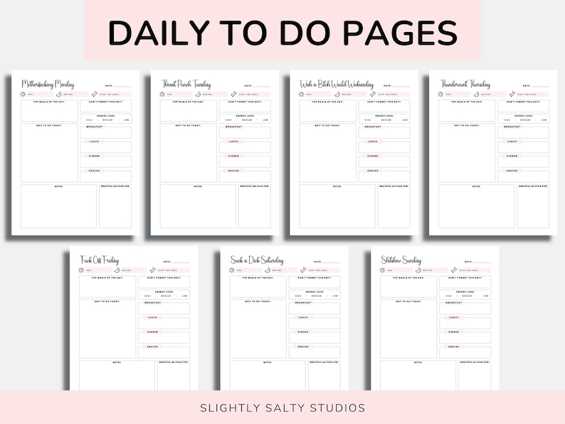 Funny to Do List, Daily Planner Printable One Page, Weekly Planner ...